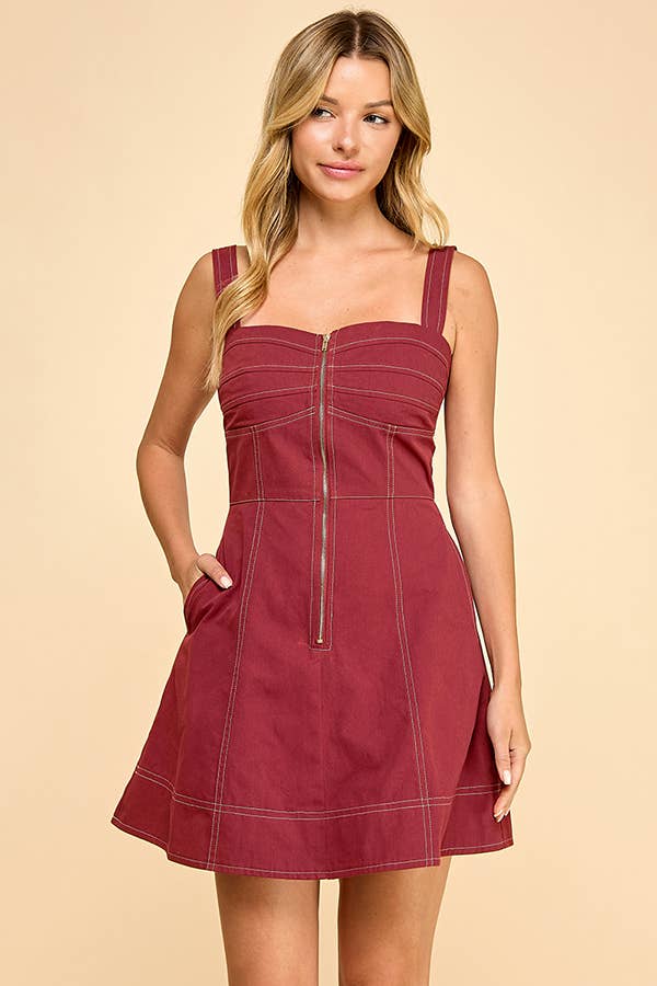 Pleated mini dress