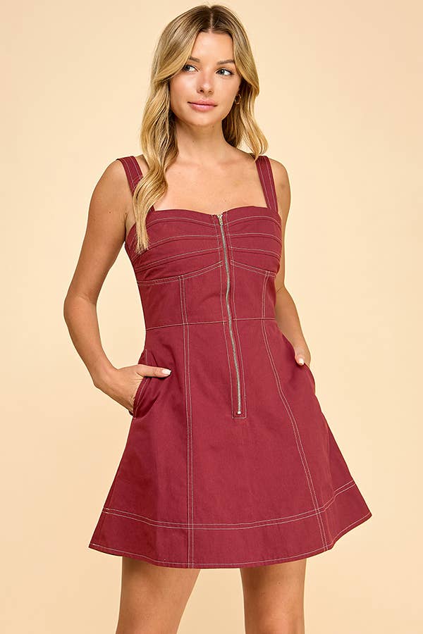 Pleated mini dress