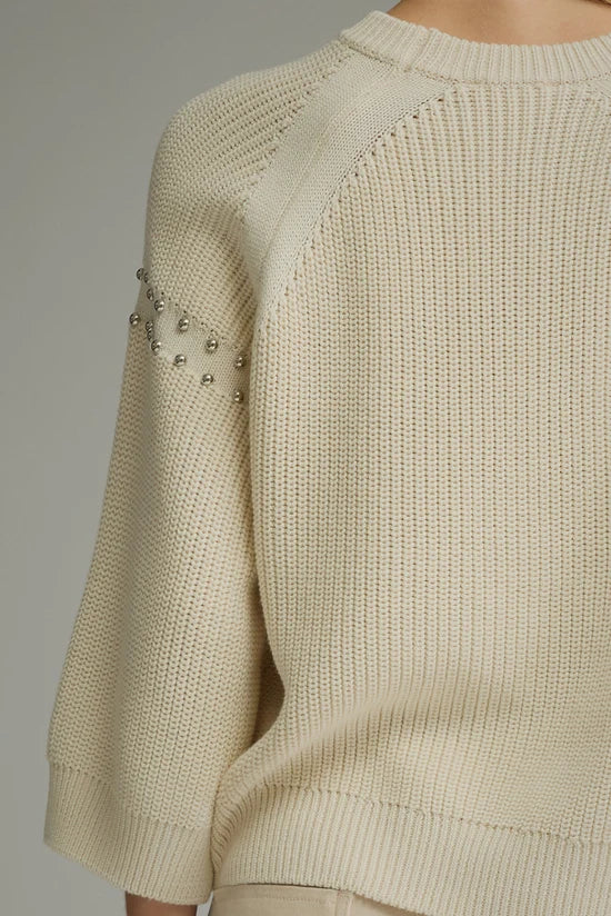 Cozy Days Crop Stud Detail Sweater