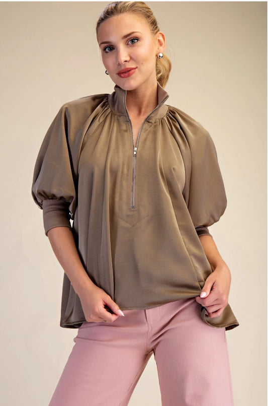 Mock Neck Blouse