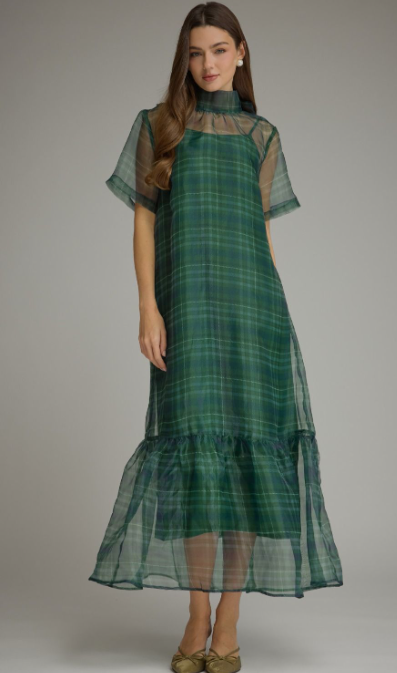 Plaid Sheer Dress