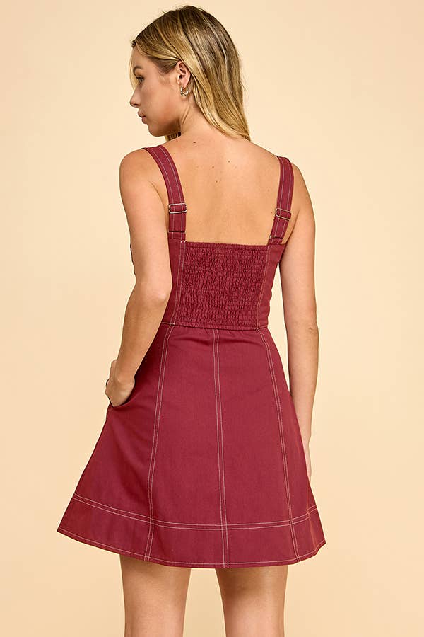 Pleated mini dress