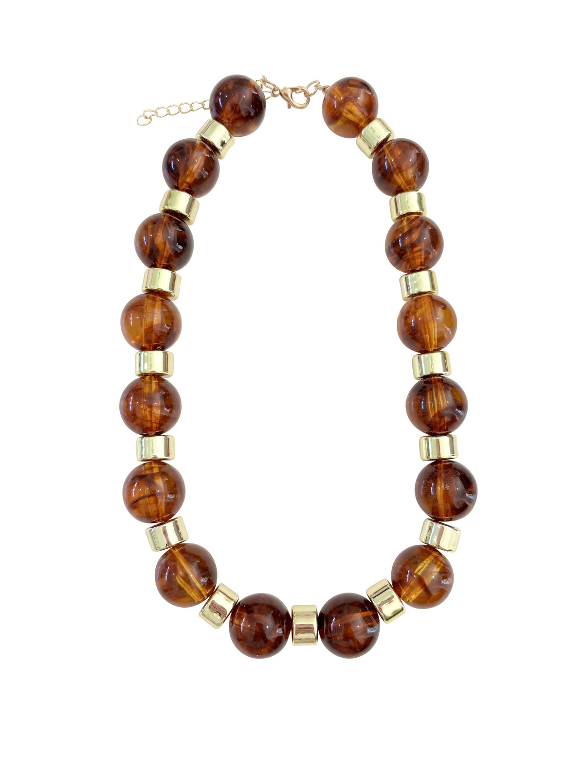 Jessica Chunky Beaded Necklace - Tortoise