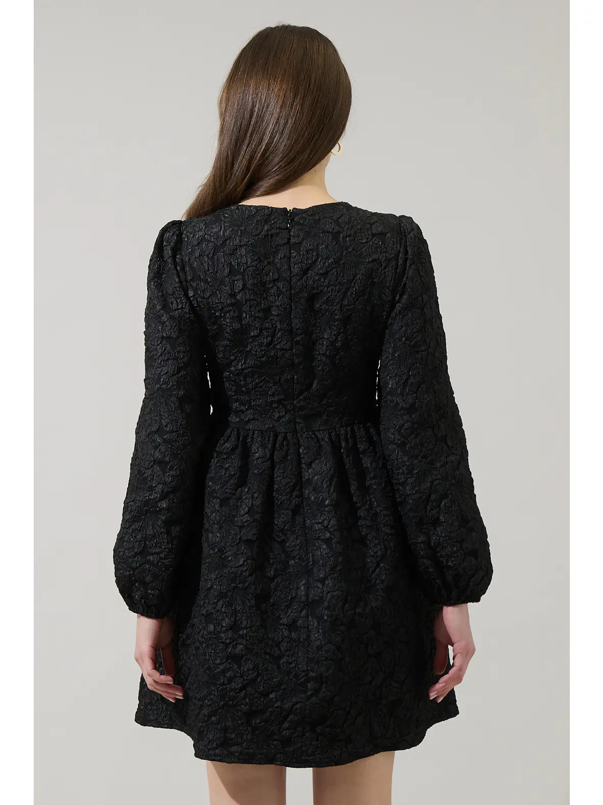 Arielle Jacquard Glow Bow Velvet Dress